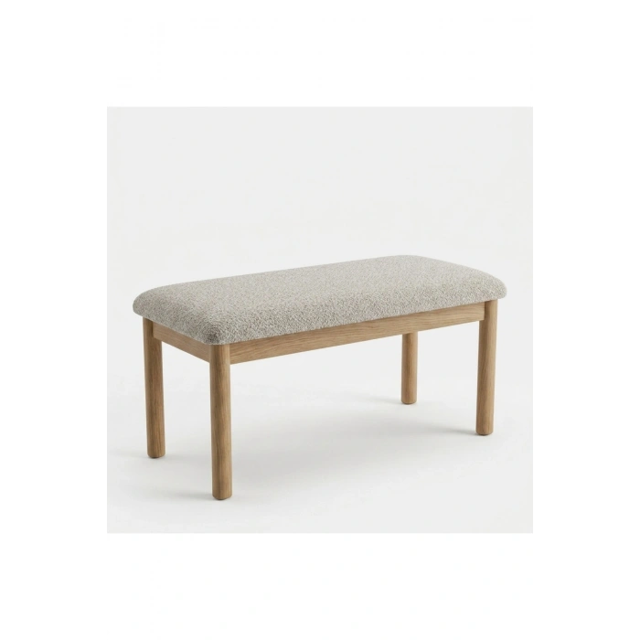 Nuu Minimal Sırtsız Bench Ahşap ayak, Sırtsız, Bukle Kumaş
