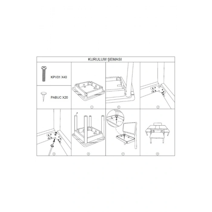 Nuu Minimal 4 Kişilik Kompakt Açılır Mutfak Masa Takımı Klimt Meşe Bukle Krem ( 1 Masa 2 Sırtsız Bench)