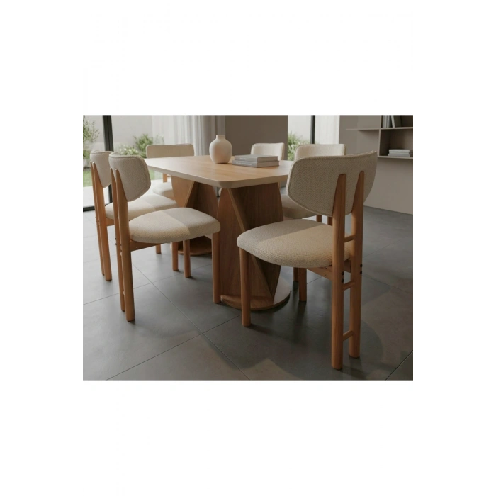 Nisrem 6 Kişilik Yemek Masası Takımı 6 Sandalye 1 Masa 170 x 90