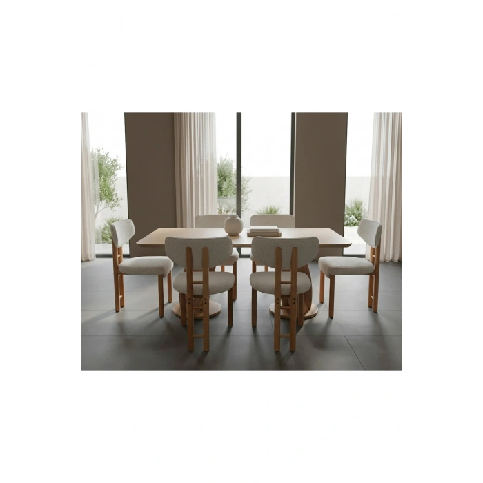 Nisrem 6 Kişilik Yemek Masası Takımı 6 Sandalye 1 Masa 170 x 90