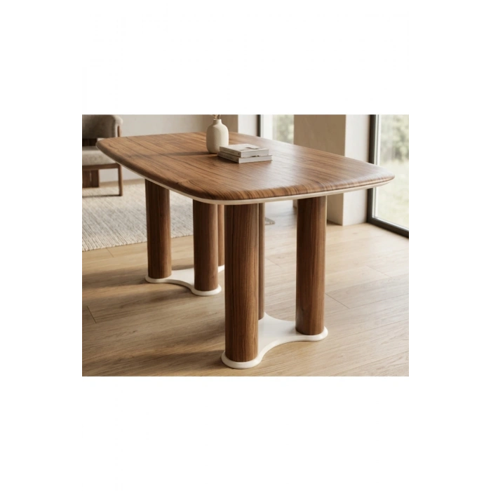 Nova 6 Kişilik Yemek Masası Takımı 6 Sandalye 1 Masa 200x100, %100 El Yapımı Sıvama MDF