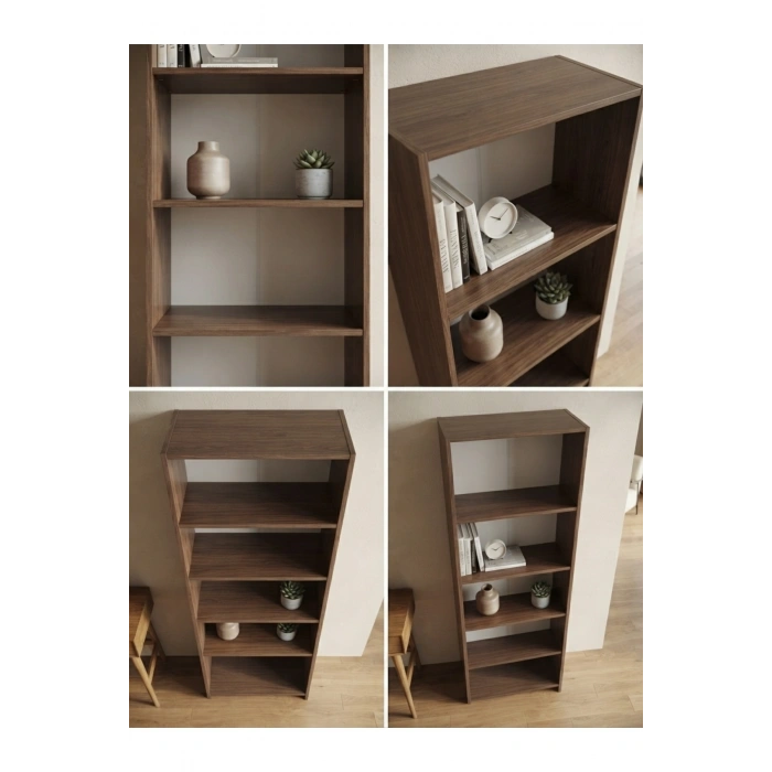 5 Raflı Kitaplık %100 MDF - Venezia Ceviz