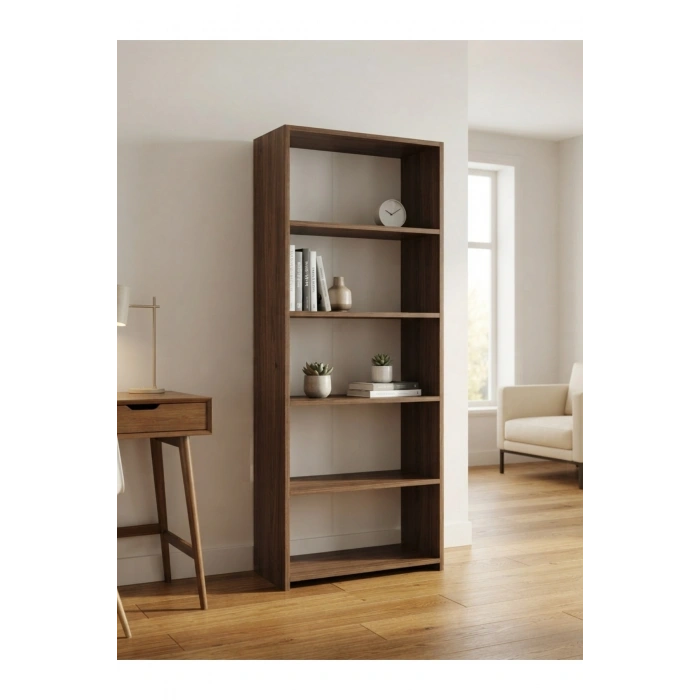 5 Raflı Kitaplık %100 MDF - Venezia Ceviz