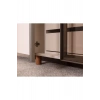 İtra 4 Kapaklı Gardırop – Krem Gövde, Krem MDFLAM Camlı Kapak