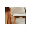 Somera Doğal Ceviz Kaplama Masa Takımı - 4 Bohem Somera Sandalye (havlu/Krem) 1 Somera Masa Masa
