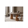 Somera Doğal Ceviz Kaplama Sabit İskandinav Model Masa 90x170 cm (Sandalyesiz)