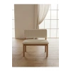 Nuu Minimal Sırtlı Bench 1. Sınıf Gürgen Ahşap ayak, Puf Bench Tabure, Buklu Kumaş