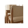 Nuu Minimal Sırtlı Bench 1. Sınıf Gürgen Ahşap ayak, Puf Bench Tabure, Buklu Kumaş