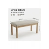 Nuu Minimal Sırtsız Bench Ahşap ayak, Sırtsız, Bukle Kumaş