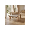 Nuu Minimal 4 Kişilik Kompakt Açılır Mutfak Masa Takımı Klimt Meşe Bukle Krem ( 1 Masa 2 Sırtsız Bench)