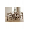 Nova 6 Kişilik Yemek Masası Takımı 6 Sandalye 1 Masa 200x100, %100 El Yapımı Sıvama MDF