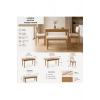 Nuu Minimal Açılır Mutfak Masa Takımı Klimt Meşe Bukle Krem (1 Masa + 2 Sandalye + 1 Sırtsız Bench )