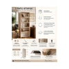5 Raflı Kitaplık %100 MDF - Traverten Model