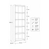 5 Raflı Kitaplık %100 MDF - Safir Meşe