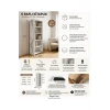 5 Raflı Kitaplık %100 MDF - Frezia Mermer Desen