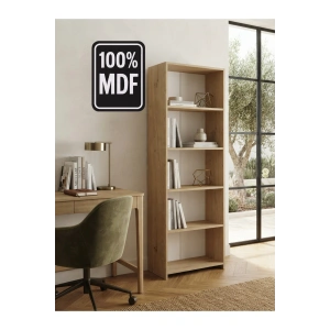5 Raflı Kitaplık %100 MDF - Safir Meşe