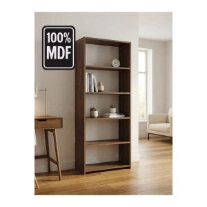 5 Raflı Kitaplık %100 MDF - Venezia Ceviz
