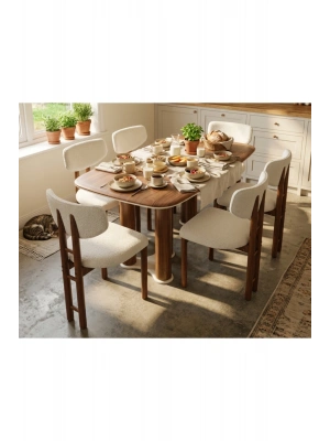 Nova 6 Kişilik Yemek Masası Takımı 6 Sandalye 1 Masa 200x100