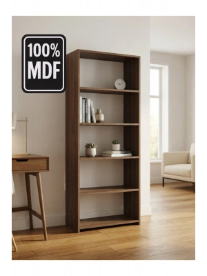 5 Raflı Kitaplık %100 MDF - Venezia Ceviz