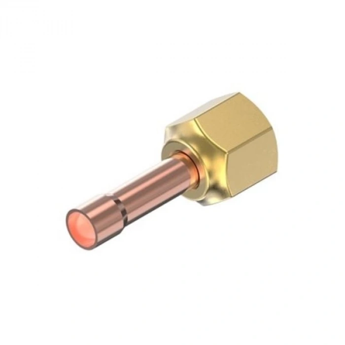 Danfoss 068-206066 T2/TE2 Adaptörü 1/4 IN M/116 Bakır Kuyruklu Prinç Rakor Düz Tip