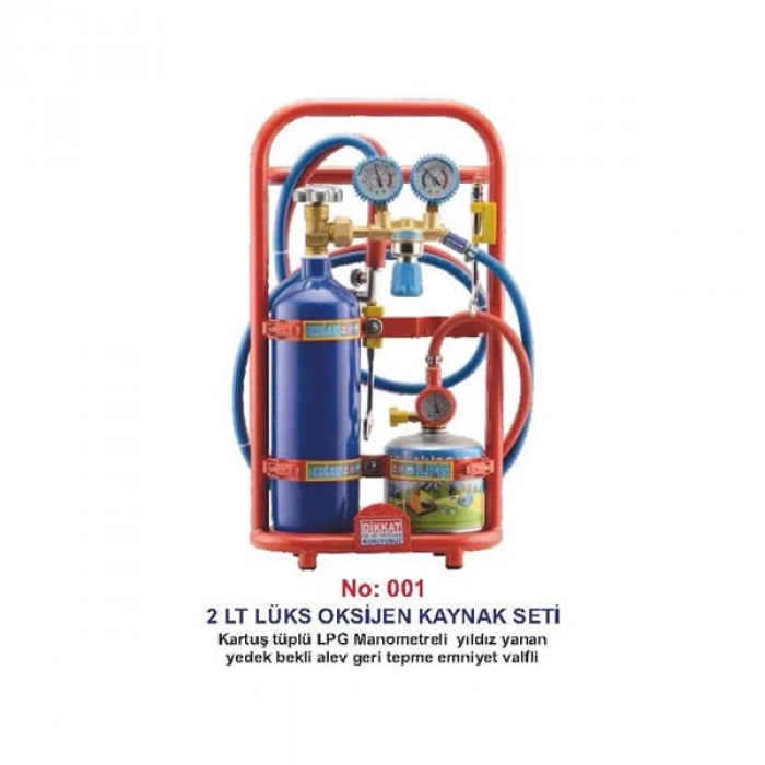 Egeser Oksijen Kaynak Seti Kartuş Tüplü Lüks 2 LT.