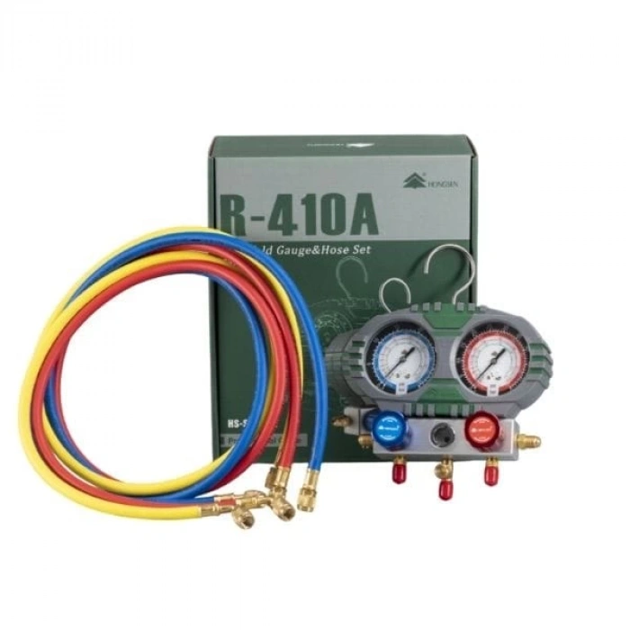 Hongsen Manifold Seti HS-S60-104  R134/R404A/R407C/R410A Ø80 150 CM Hortumlu