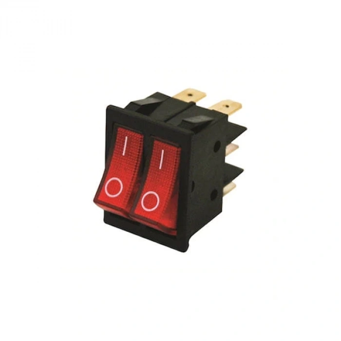 Işıklı Anahtar Siyah Kasa ( Çiftli Aç-Kapa )