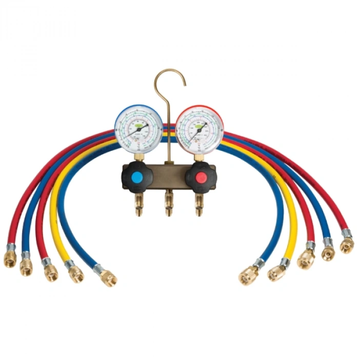 Refco APEX-6-DS-R410A Manifold Seti 3 Şarj Hortumlu 90 Cm No:4686781