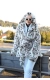 Leopar Peluş Kapişonlu Mont
