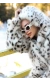 Leopar Peluş Kapişonlu Mont