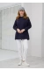 Taş Detaylı Parçalı Sweatshirt Lacivert