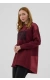 Zebra Nakışlı Tunik Bordo