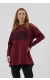 Zebra Nakışlı Tunik Bordo