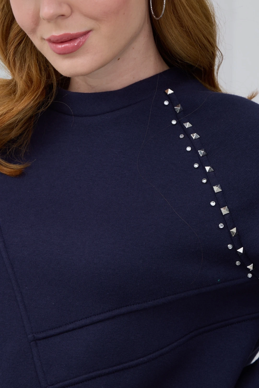 Taş Detaylı Parçalı Sweatshirt