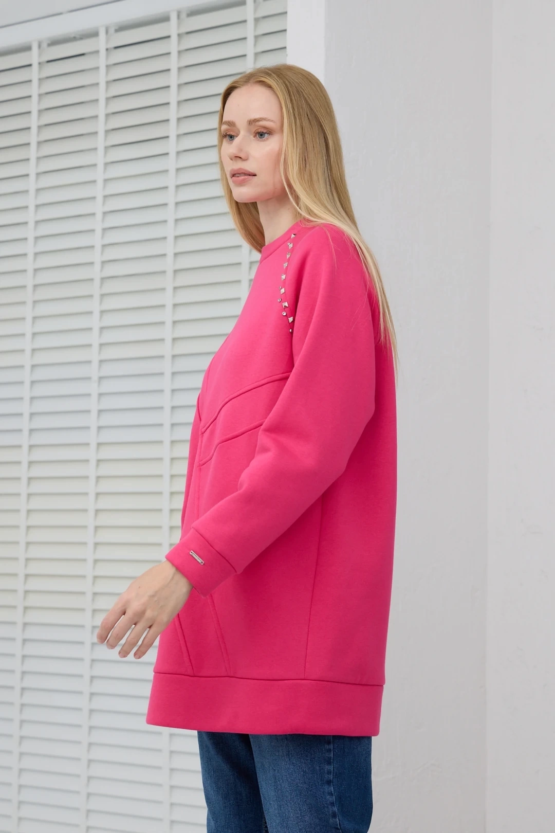 Taş Detaylı Parçalı Sweatshirt