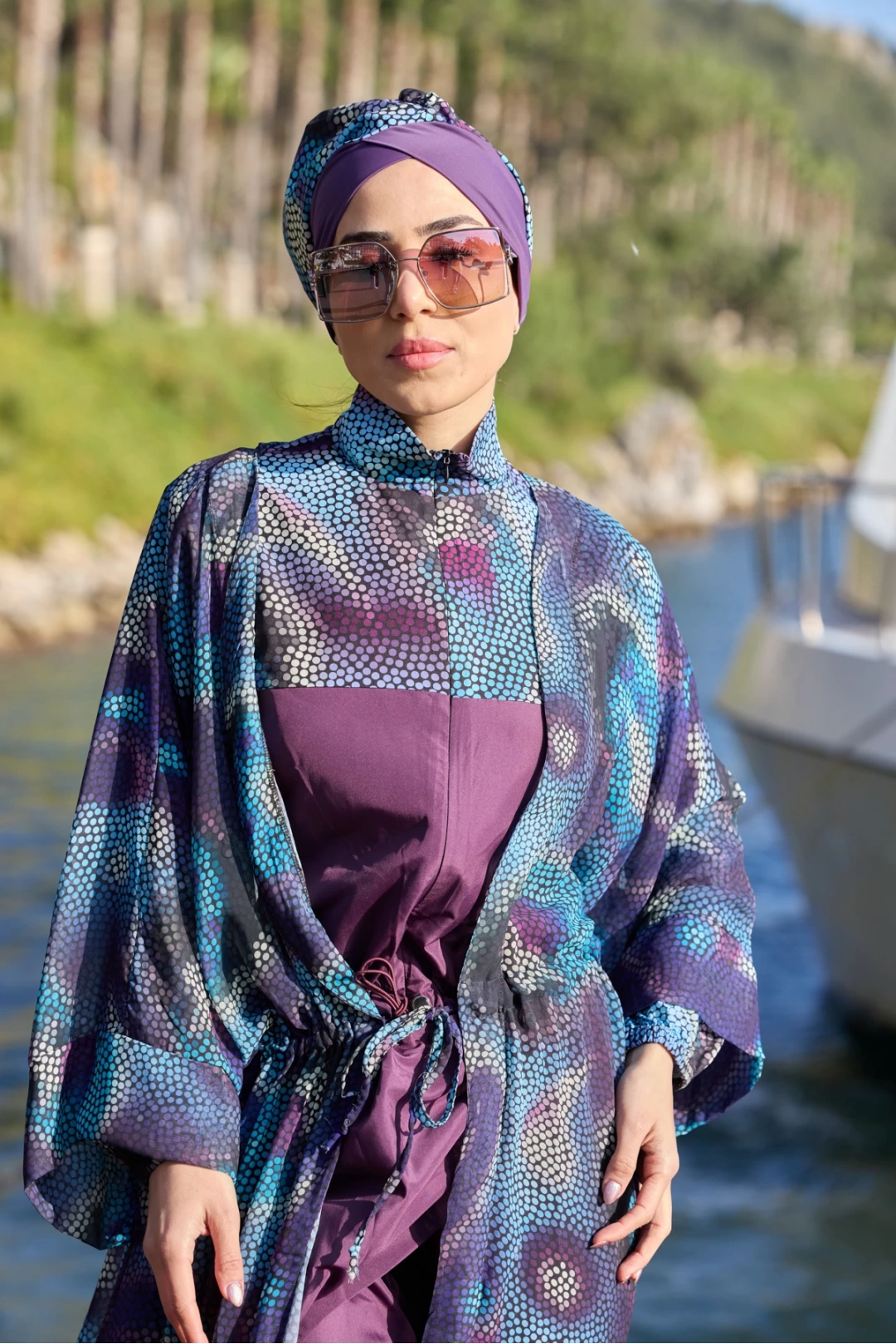 Boncuk Model Beli Bağcıklı Tasarım Tesettür Pareo