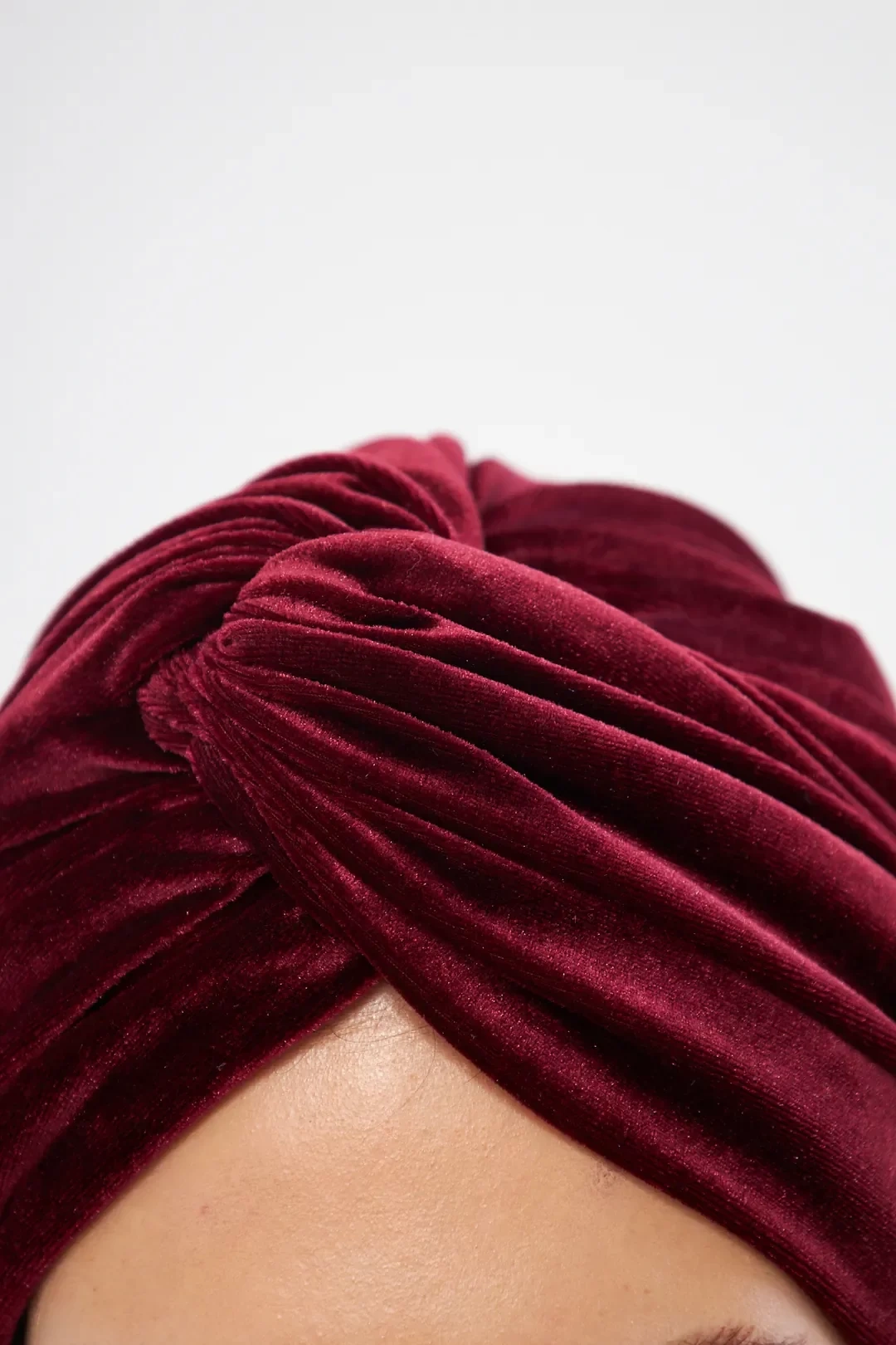 Cuffia in velluto non imbottita, rosso bordeaux