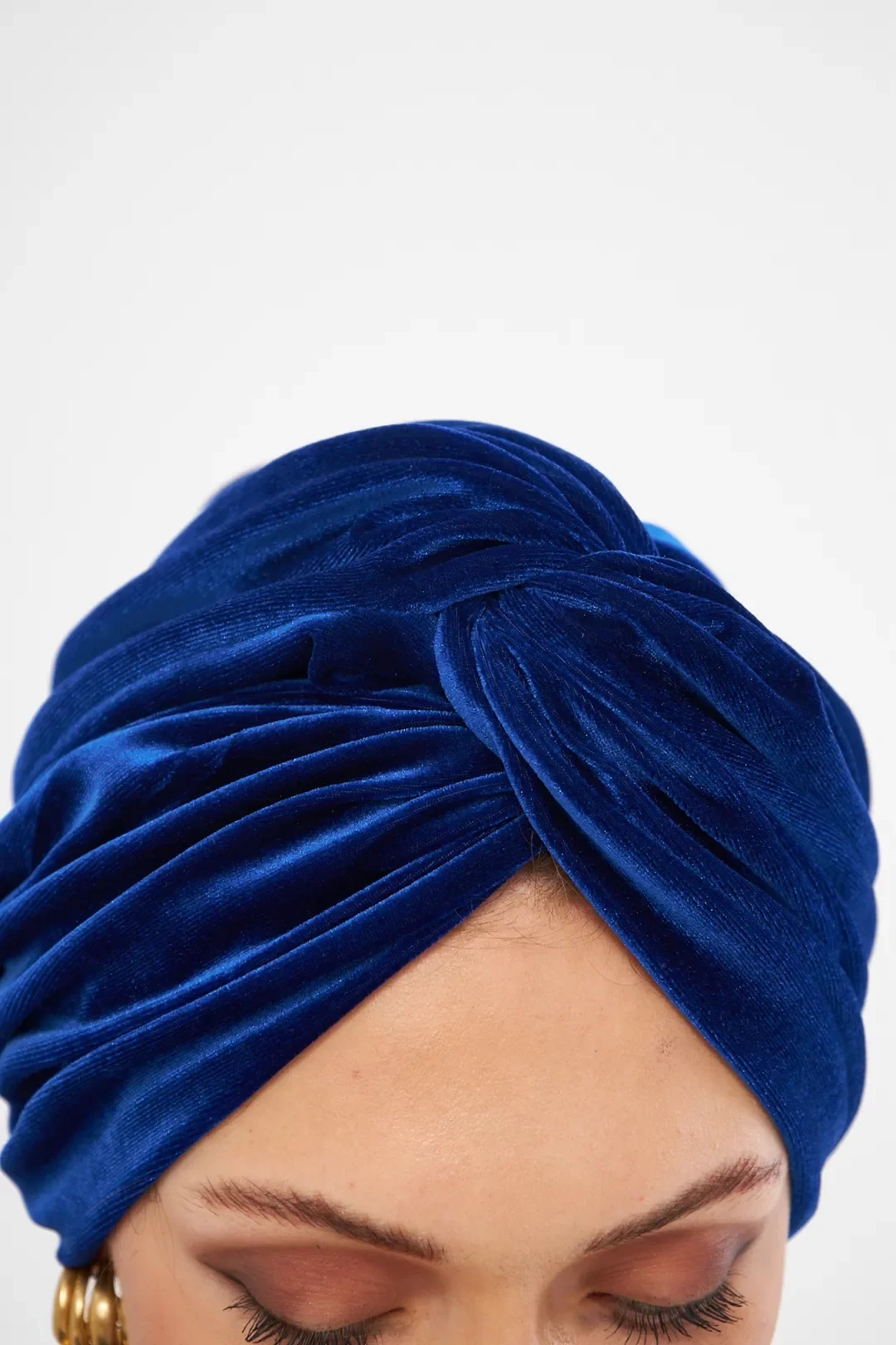 Cuffia in velluto non imbottita, blu Parlamento