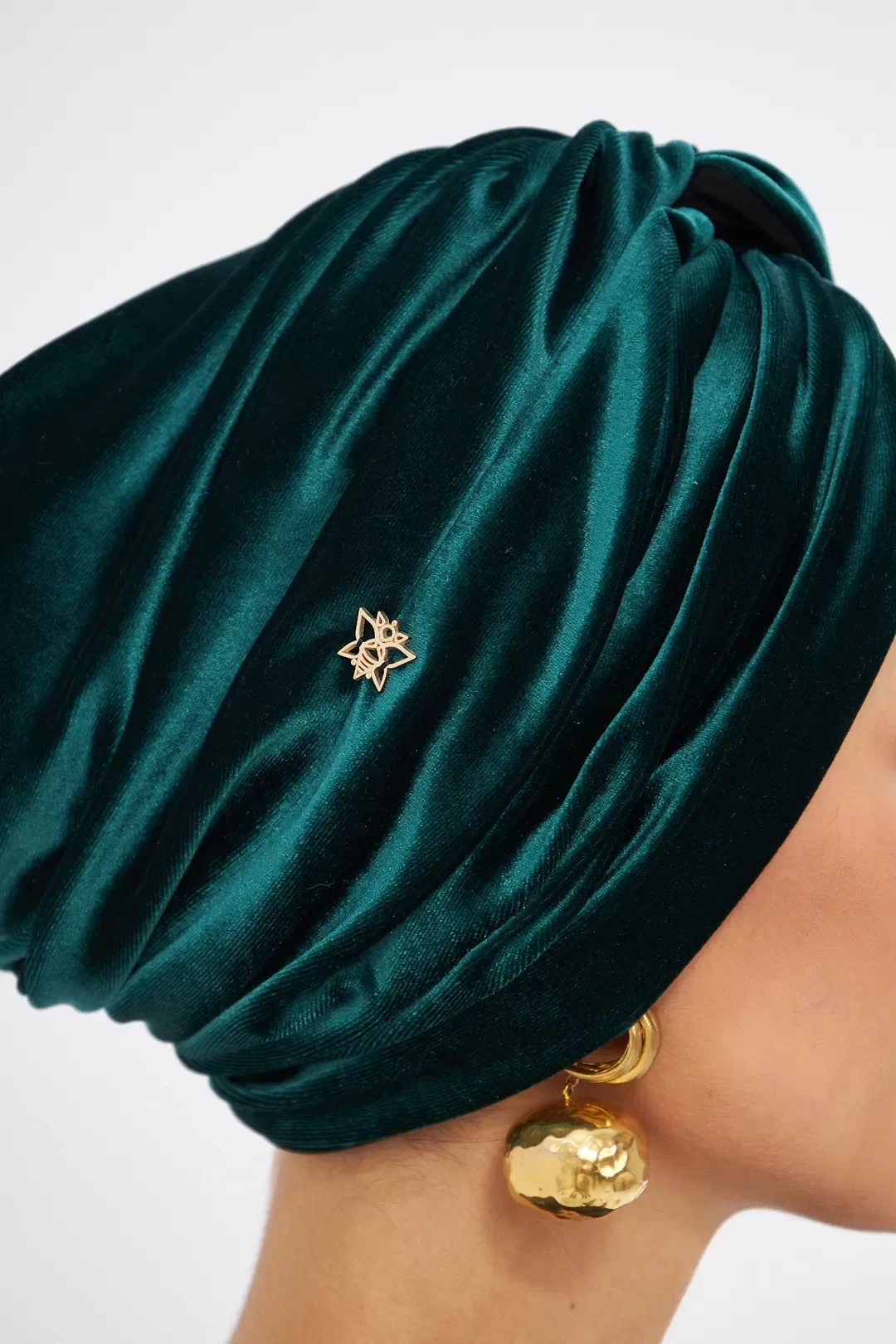 Cuffia di velluto non imbottita Smeraldo