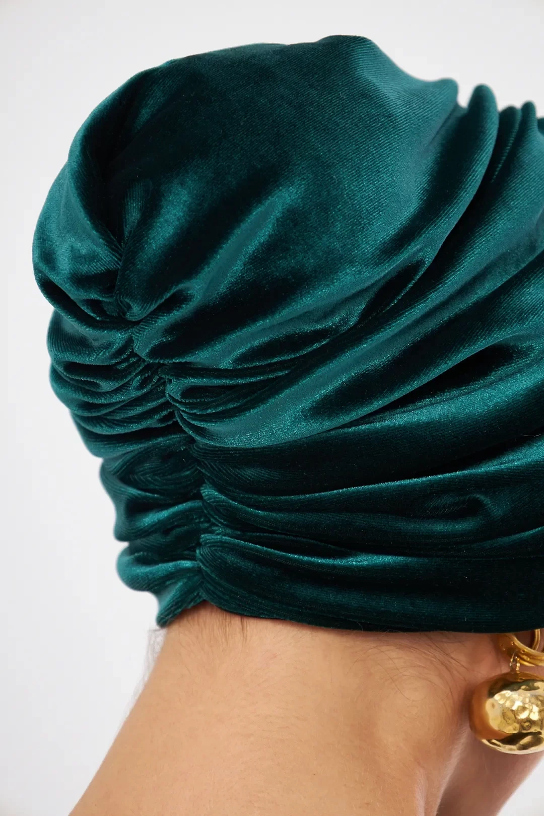 Cuffia di velluto non imbottita Smeraldo