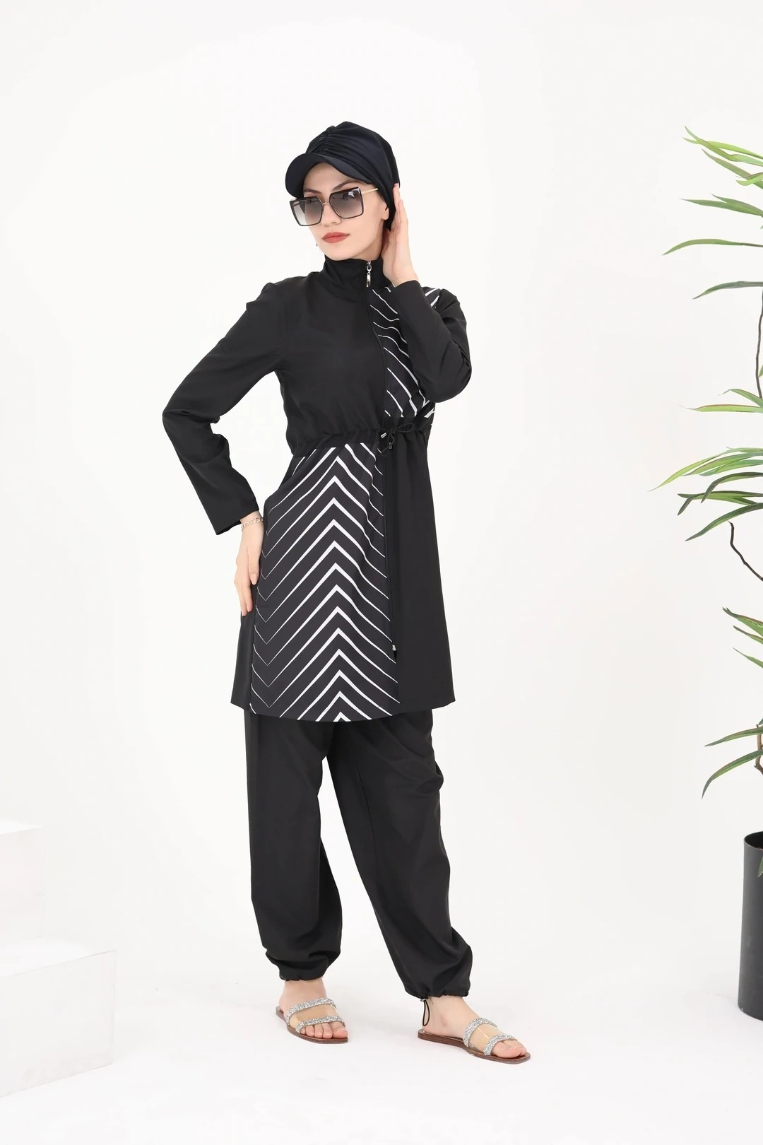 Купальник-шапочка, чепчик, черный