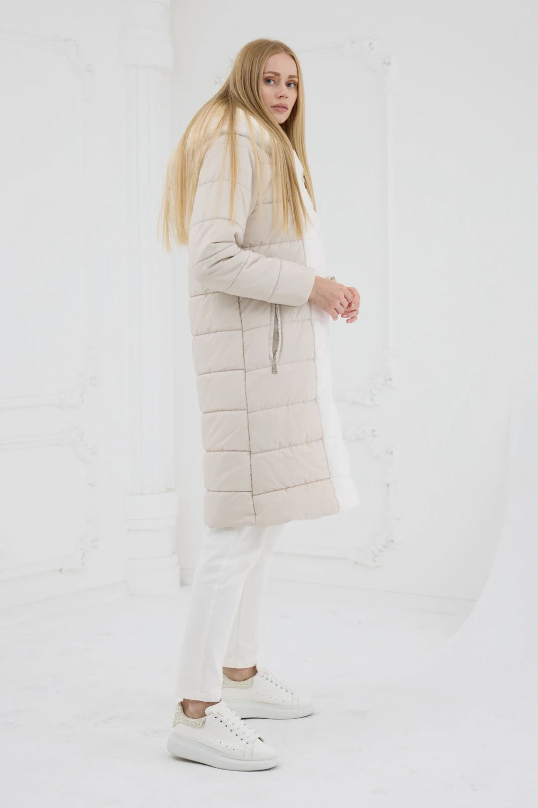 ژاکت پفی خز بژ