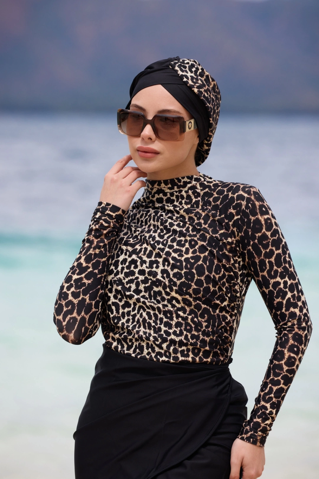 Leopar Etekli 5 Parça Mayo Takım