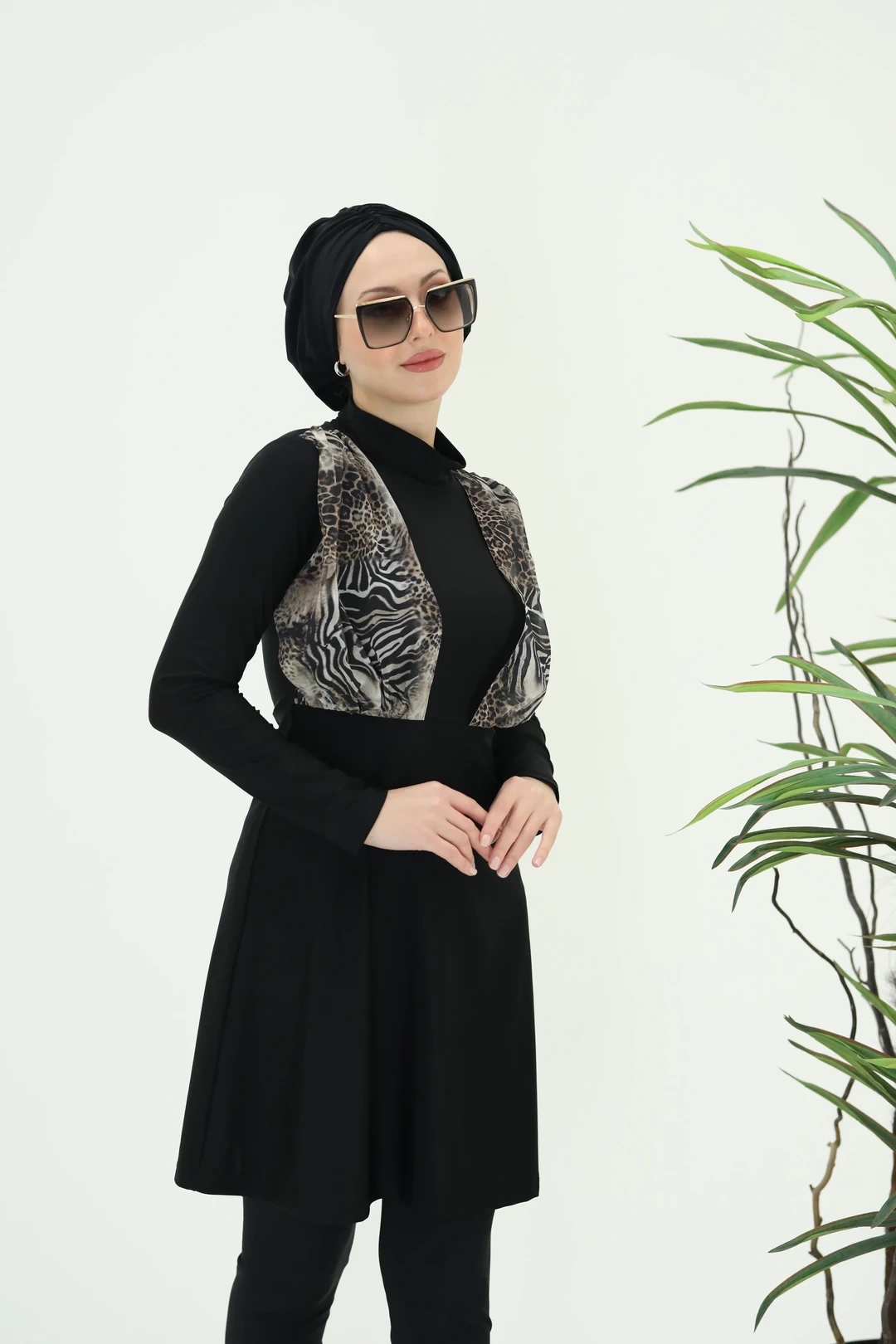 Leopar Lycralı Mayo Takım