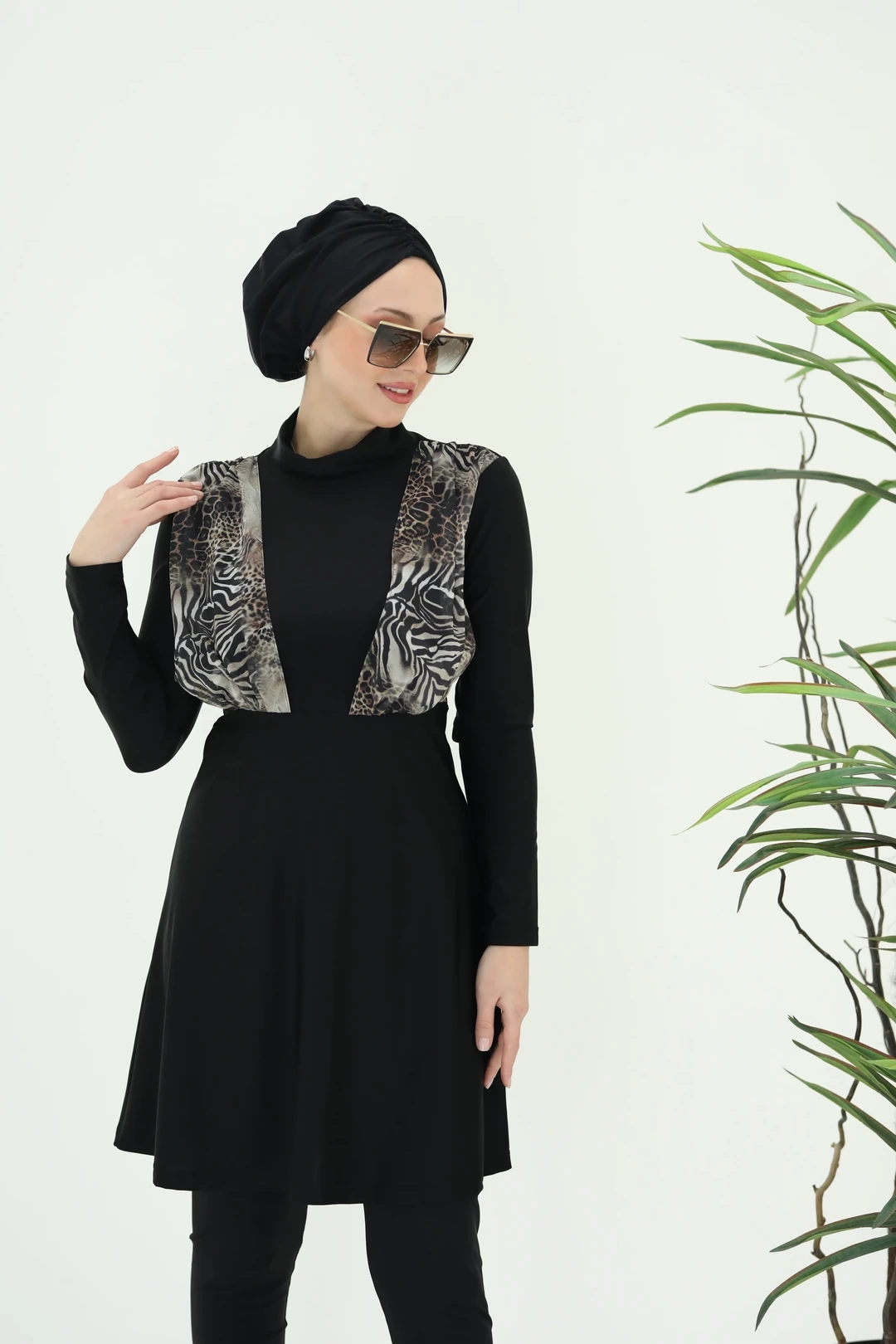 Leopar Lycralı Mayo Takım