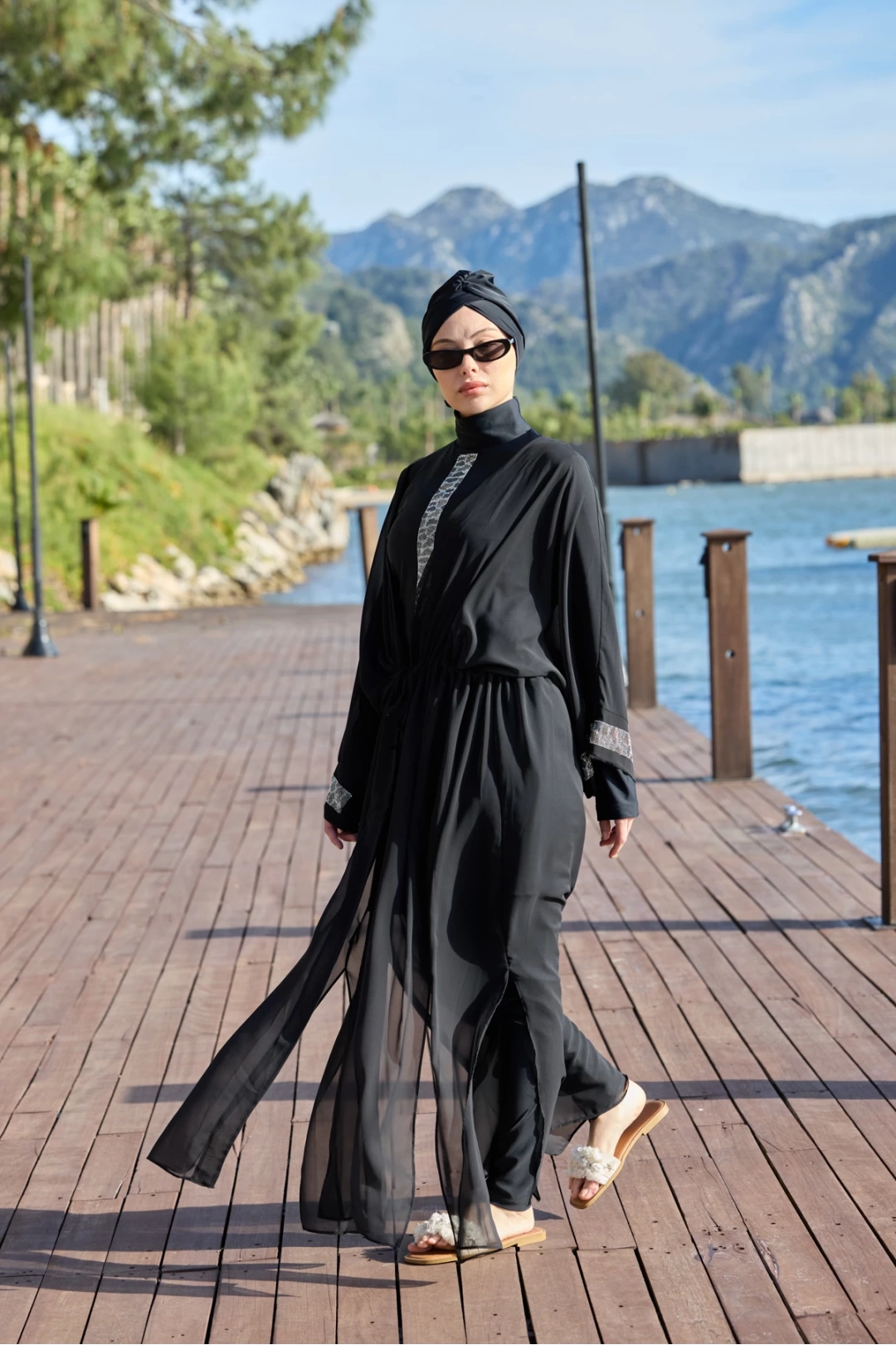 Mira Model Beli Bağcıklı Tasarım Tesettür Pareo