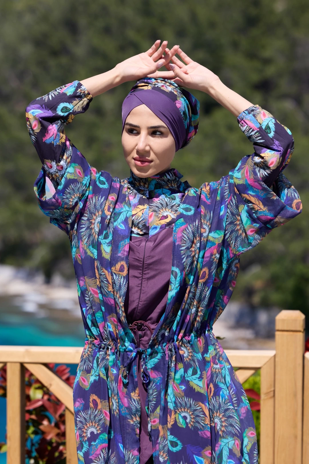 Morena Model Beli Bağcıklı Tasarım Tesettür Pareo