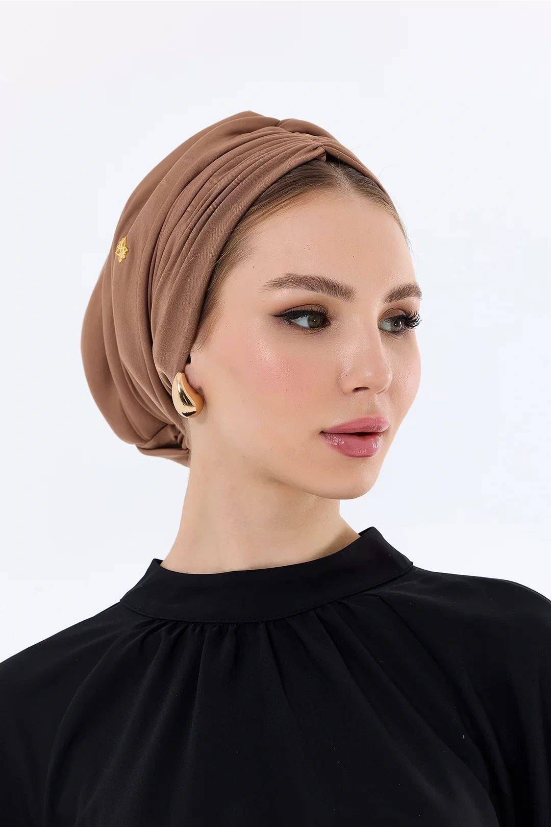 Sisre Draped Filled Daily Bonnet Коричневый