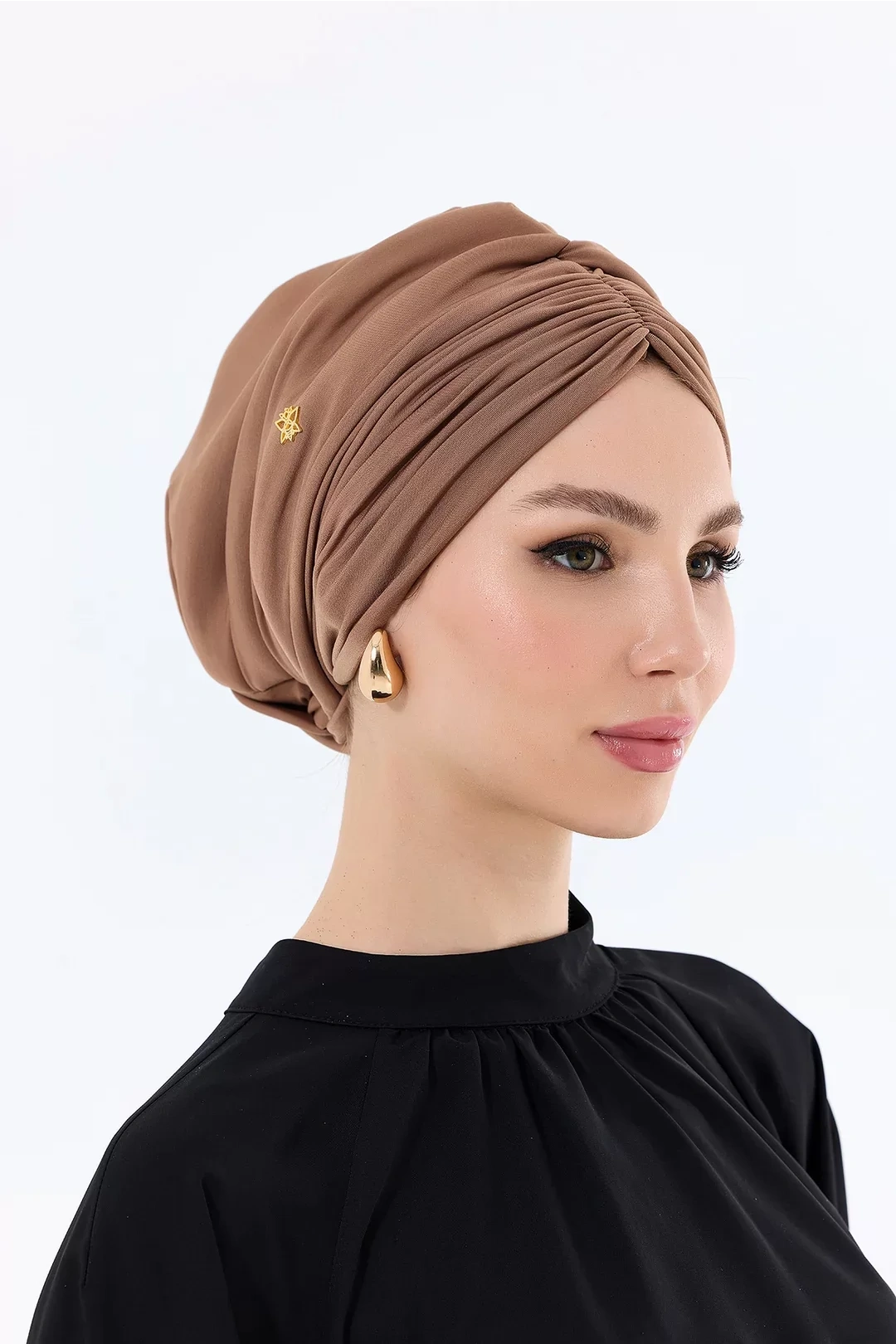 Sisre Draped Filled Daily Bonnet Коричневый