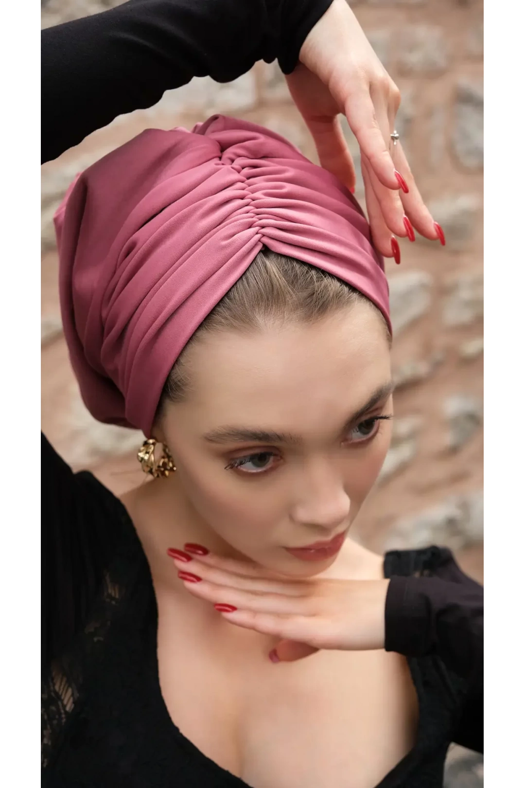 Sisre Draped Filled Daily Bonnet Розовый 2